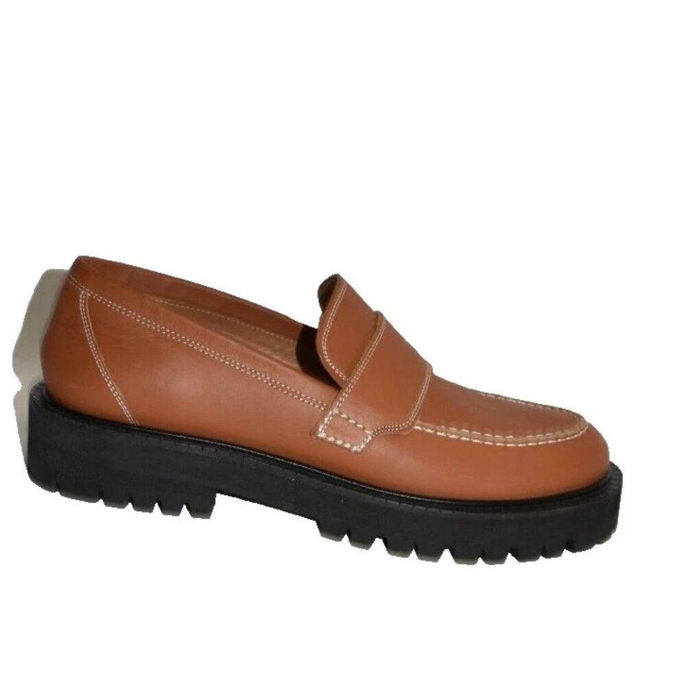 New! ATP ATELIER Arechi Platform Loafer Brandy Brown 38 EU 8 US DD479